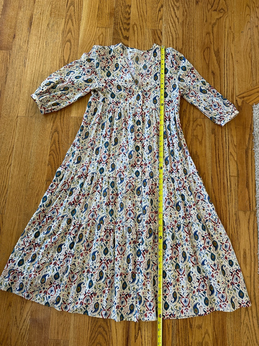 Zara Tiered Ruffle Button Front Midi Dress - Picture 15 of 16
